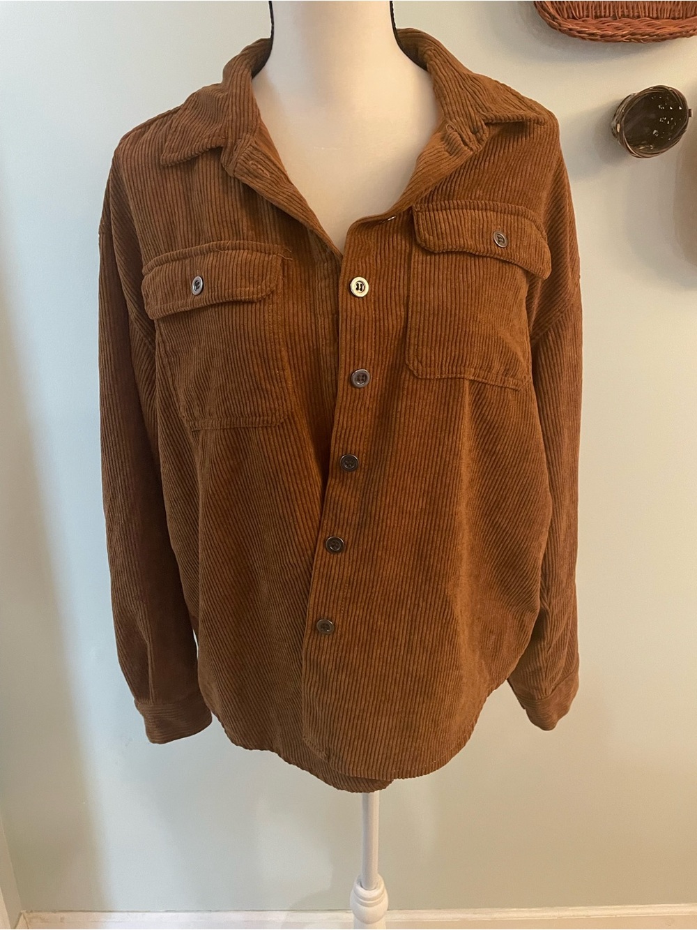 Velvet Heart women’s Corduroy Shirt Jacket in Chestnut Brown